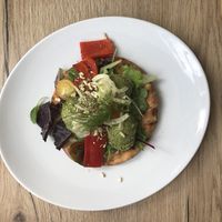 Pita with tomatoes and avocado at FOAM in The Hague