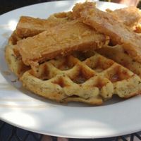 tofu and waffles  at Bean Vegan Cuisine in Asheville
