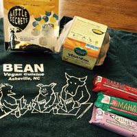 My merch haul! at Bean Vegan Cuisine in Asheville