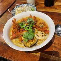 Crispy duck udon  at Fina's 2 in Fitzroy