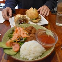 Bahn mi and fried chicken and rice at Fina's 2 in Fitzroy