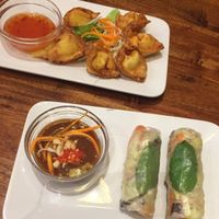 Rice paper rolls, and wontons at Fina's 2 in Fitzroy