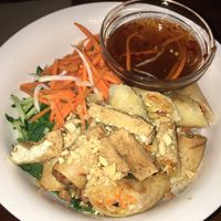 Noodle salad with spring rolls at Fina's 2 in Fitzroy