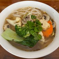 Spicy Noodle Soup (with no mock meat as requested) at Fina's 2 in Fitzroy