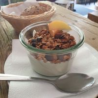 Plain yoghurt with granola at Kaffee Stark in Hamburg