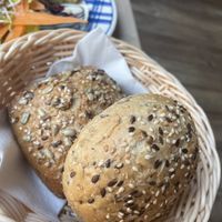 Small breakfast plate with two pieces of bread  at Kaffee Stark in Hamburg