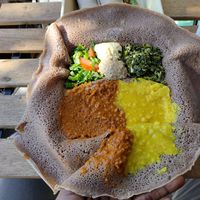 Full plate at Cafe Dareye in Oakland