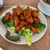 Orange Chicken and Broccoli at Veggie Lee in Hayward
