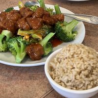 Orange chicken   at Veggie Lee in Hayward