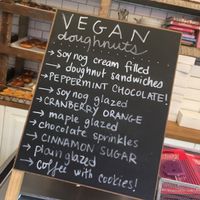 vegan choice board on vegan donut day.  at Buttermilk Bake Shop in Petersburg