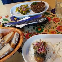 "Fish" and vegan Kaszanka at Vege Bistro - Polish Vegan Food in Warsaw