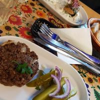 Kasanka and vegan fish at Vege Bistro - Polish Vegan Food in Warsaw