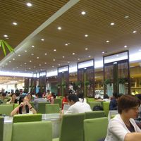Inside the restaurant at Yuan Tong Vegetarian - Plum Garden in Shenzhen