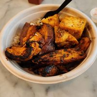 Brown rice, sweet potato, carrots, tofu at DIG - Midtown East in New York City