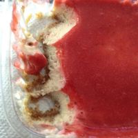 inside the raw vegan cheesecake  at Flower Child in Scottsdale