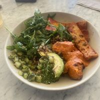Mother Earth bowl with spicy tofu and no mushrooms   at Flower Child in Scottsdale