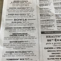 Vegan options are clearly marked   at Flower Child in Scottsdale