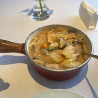 Delicious soup with tofu, mushrooms and other vegetables   at Huā Kāi SùShí 花开素食 - Dongcheng in Beijing