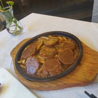 This was basically "steak" and chips, very tasty at Huā Kāi SùShí 花开素食 - Dongcheng in Beijing