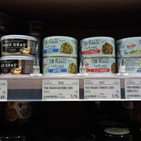 faux gras and tuna alternative at Biocoop Trinite in Toulouse