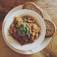 fantastic vegan bigos at Cafe Mlynek in Krakow
