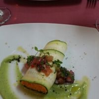 raw vegetable cannelloni for our second course at Botanique in Madrid