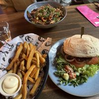 True colors salad, rebel burger  at Rebel Rebel in Dordrecht
