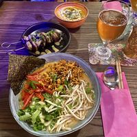 Udon miso soep & paddenstoelenspies & wortel-gembersoep😋  at Rebel Rebel in Dordrecht