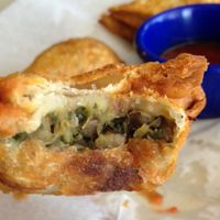 inside the veggie sambussas at Gojo Ethiopian in Phoenix