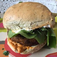 Vegan burger @ Kolebka Natury (Hala 3) at BioBazar in Warsaw