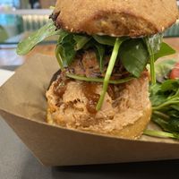 Bbq jackfruit burger  at Plant Theory in Miami