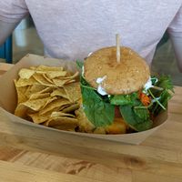 Missing egg and bacun burger at Plant Theory in Miami