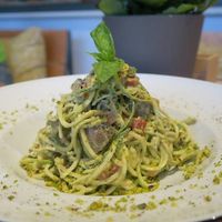 raw zuchinni pasta  at Yi in Athens