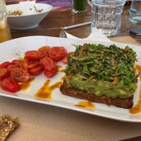 Avocado spicy tart  at Yi in Athens