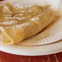 Crepe with syrup on top at Eldur og Is - Fire and Ice in Reykjavik