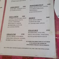 Menu at Eldur og Is - Fire and Ice in Reykjavik