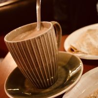 Dark Hot Chocolate before our flight home! at Eldur og Is - Fire and Ice in Reykjavik