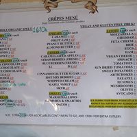 Crêpes menu at Eldur og Is - Fire and Ice in Reykjavik