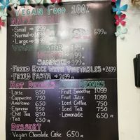 Menu at Mennyorszag Szive in Budapest