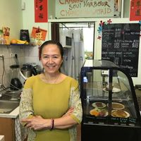 Karen, the sweet owner makes everything from scratch! at Mennyorszag Szive in Budapest