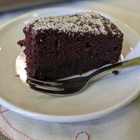 The Vegan Chocolate Cake😋 at Mennyorszag Szive in Budapest