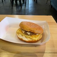 Vegan breakfast sandwich   at Guru Donuts in Boise