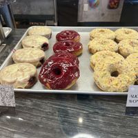 I had the one on the far left, and then the Alice in Wonderland. Both were perfect.  at Guru Donuts in Boise