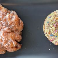 fritter and Alice in Wonderland at Guru Donuts in Boise