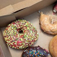 Raspberry pistachio at Destination Donuts in Columbus