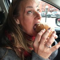 Happy mom! at Destination Donuts in Columbus