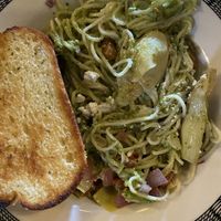 Kale and pea pesto angel hair pasta at El Tovar & The Side Room in Grand Canyon Village