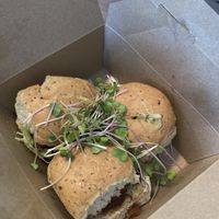 Full order of 3 sliders  at Millie's Living Cafe in Lynchburg