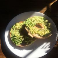 Bagel with Avocado at Millie's Living Cafe in Lynchburg