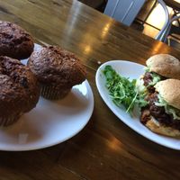 Blueberry muffins and sliders  at Millie's Living Cafe in Lynchburg